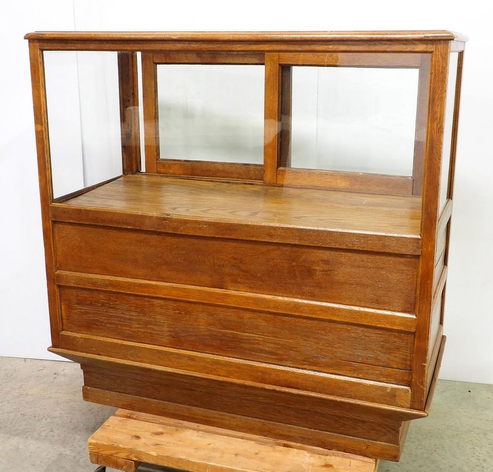 Lot 1243: Wood & glass floor model country store showcase