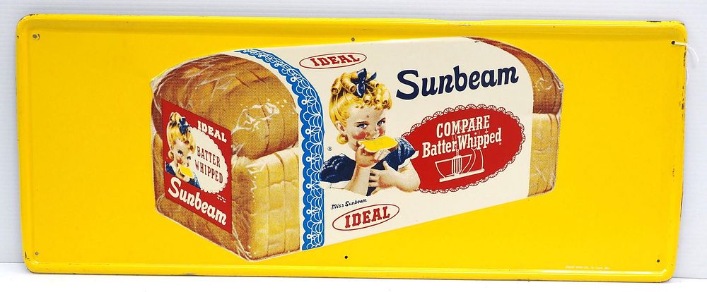 Lot 1323: Sunbeam Bread self-framed sign