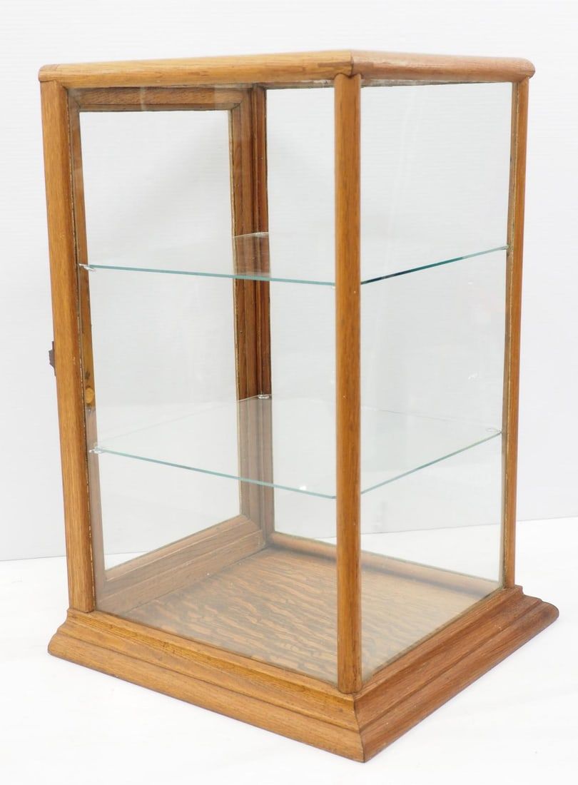 Lot 1397: Wood & glass countertop showcase