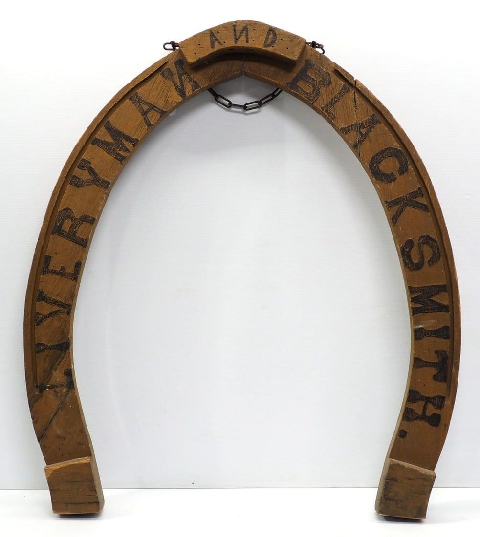 Lot 163: Early Liveryman And Blacksmith trade sign
