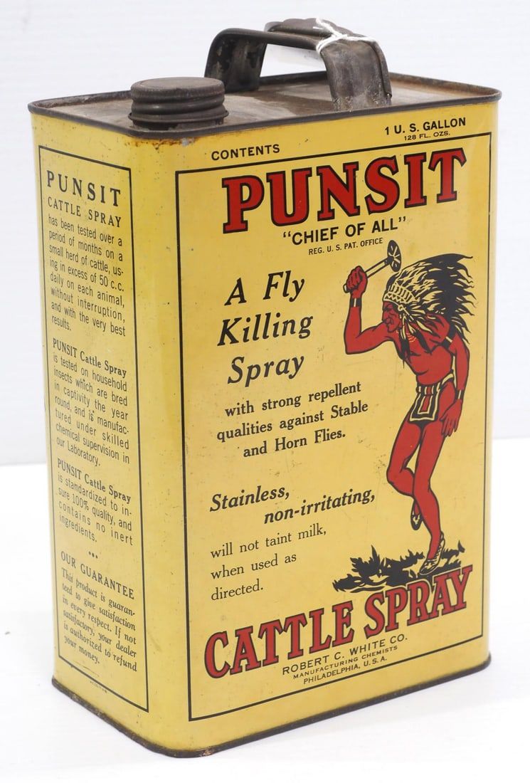 Lot 190C: 1-gallon Punsit Cattle Spray tin