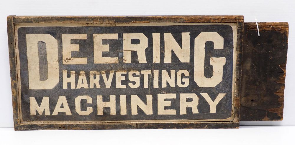 Lot 192: Deering Harvesting Machinery sign