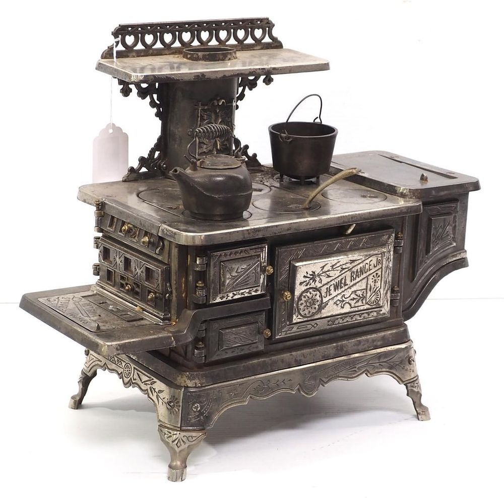 Lot 216: Child-size Jewel Range Jr cast iron stove