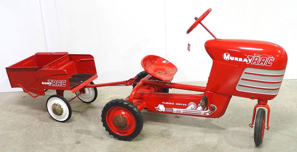 Lot 222: Murray Trac pedal tractor and dump trailer