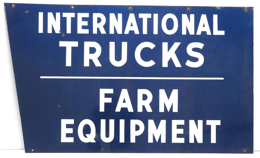 Lot 271: International Trucks & Farm Equipment sign