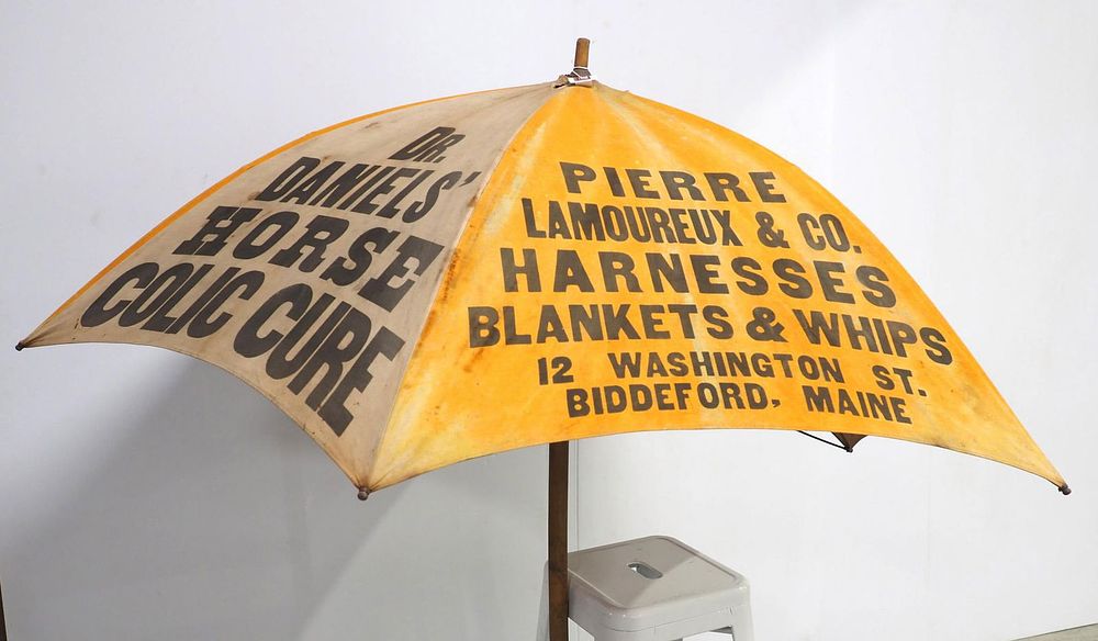 Lot 301: Cloth umbrella advertising Dr Daniels