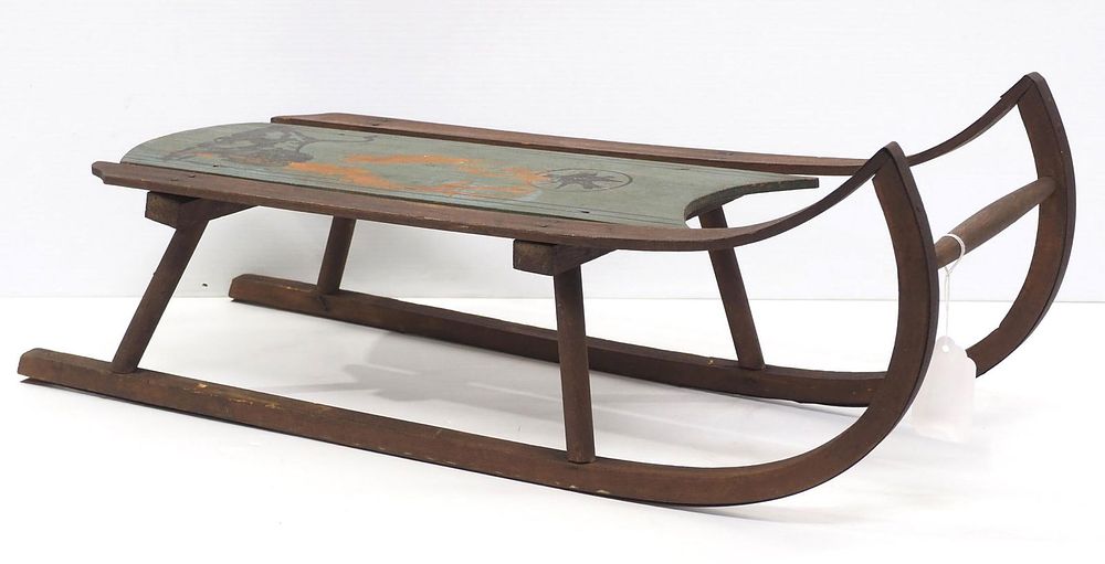 Lot 349: Child's wooden sled
