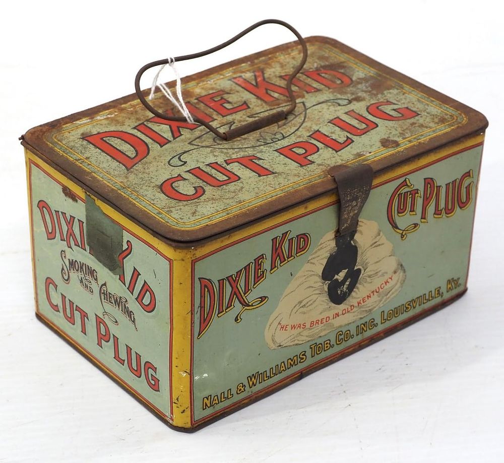 Lot 441: Dixie Kid Cut Plug Tobacco tin box