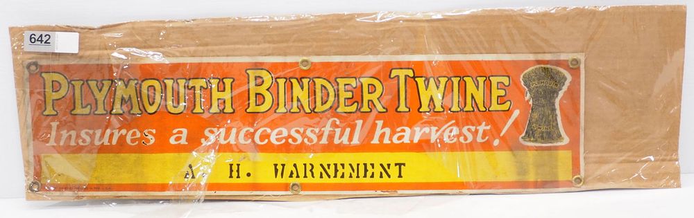 Lot 642: Plymouth Binder Twine banner