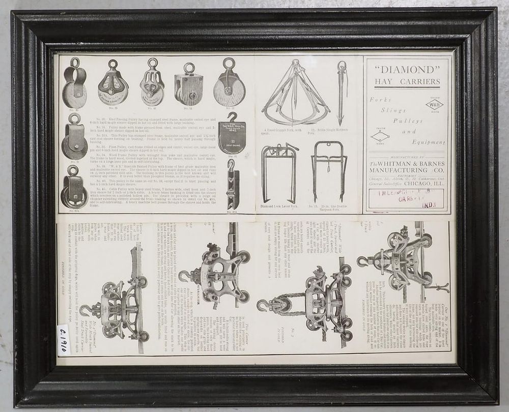 Lot 672: Diamond Hay Carriers framed brochure