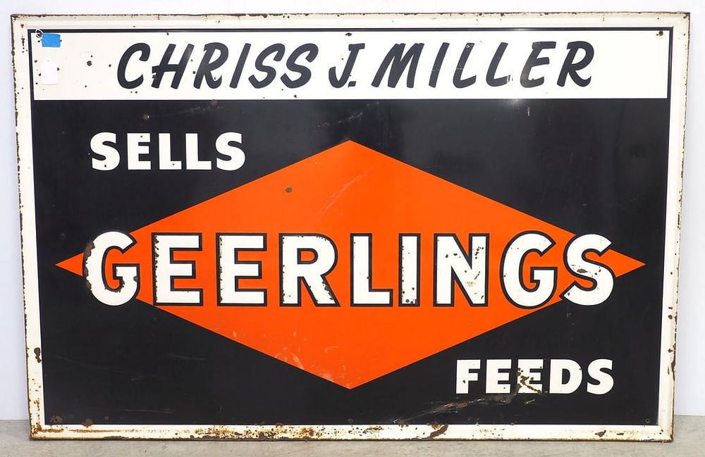 Lot 727: Geerlings Feeds dealer sign