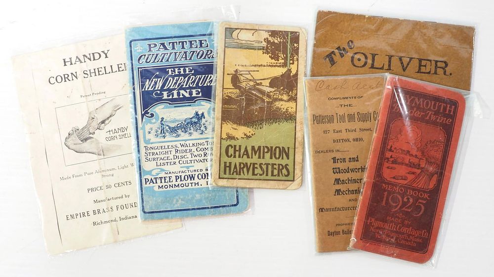 Lot 778: (5) Pocket ledgers & Corn Sheller brochure