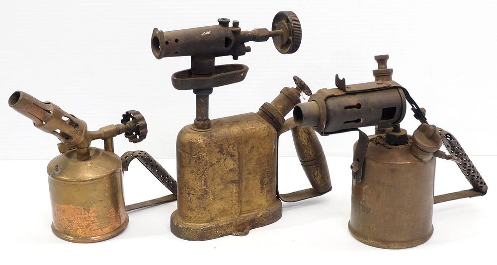 Lot 2195: (3) Early gas blow torches