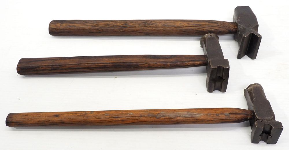 Lot 2207: (3) Blacksmith hammers