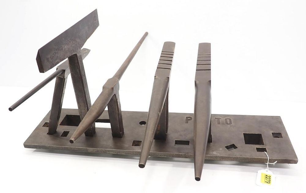 Lot 2279: Tinners plate with (5) tinners tools included