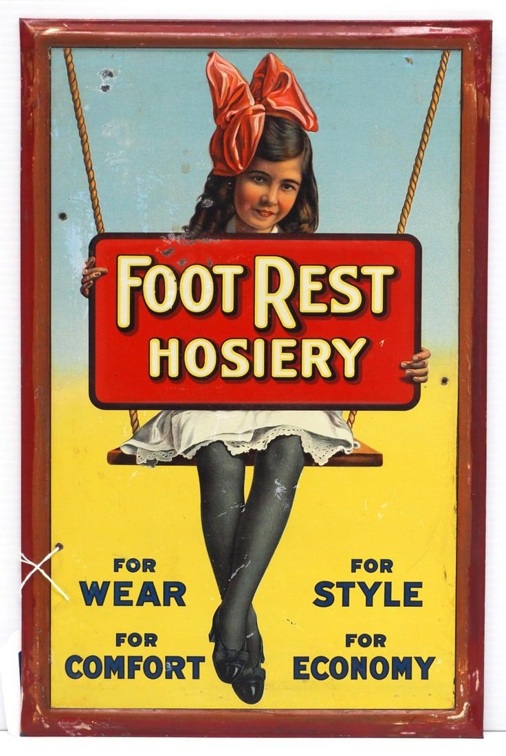 Lot 1098: Foot Rest Hosiery sign