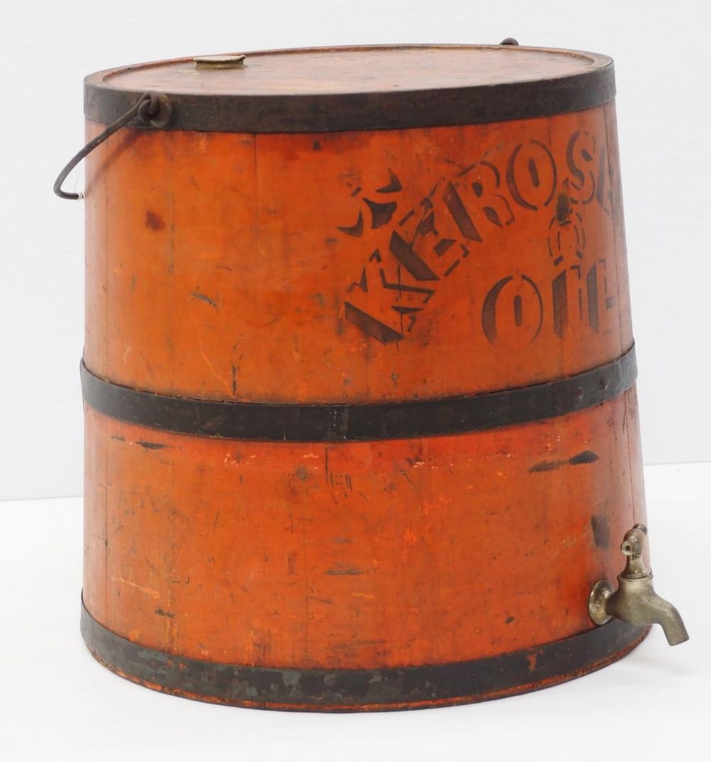 Lot 1230: Wooden kerosene bucket with spigot