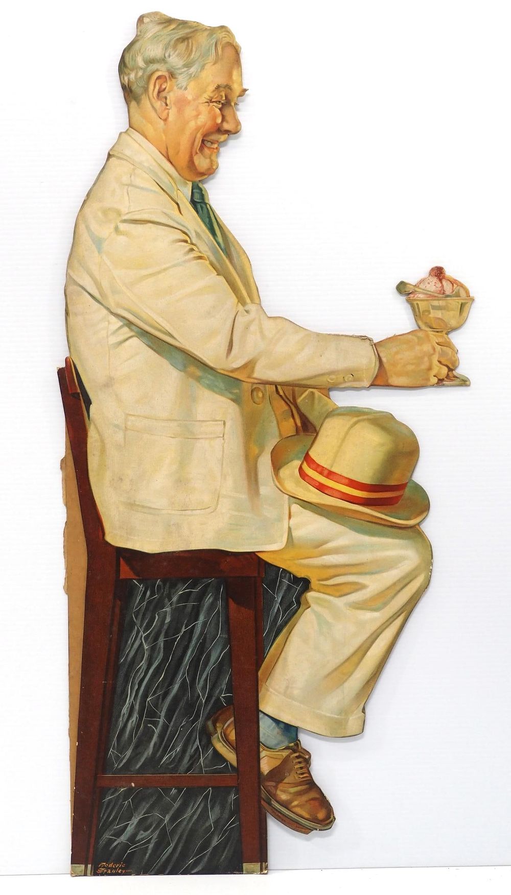 Lot 1398: Cardboard stand-up of a man with ice cream sundae