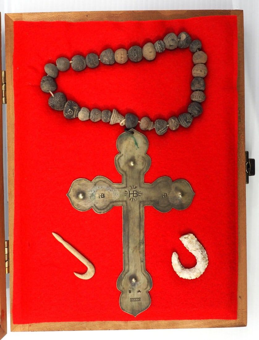 Lot 1419: Hudson Bay metal trade cross necklace