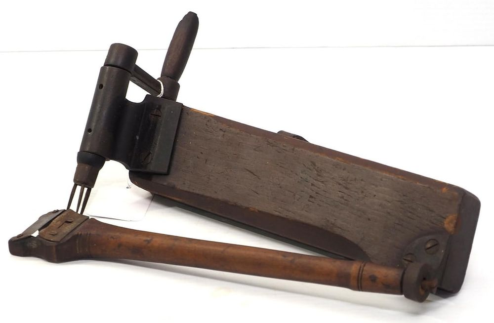 Lot 166: Early wooden Elizer apple peeler