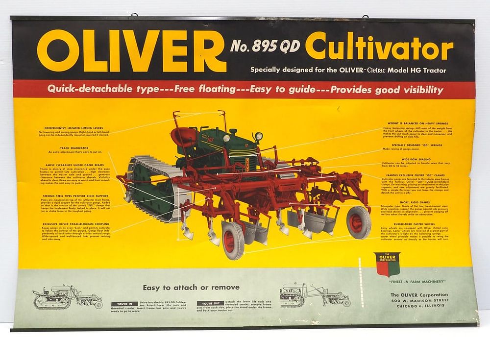 Lot 189: Oliver No.895 QD Cultivator dealer poster