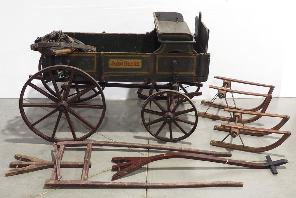 Lot 224: John Deere goat wagon with accessories! WOW!