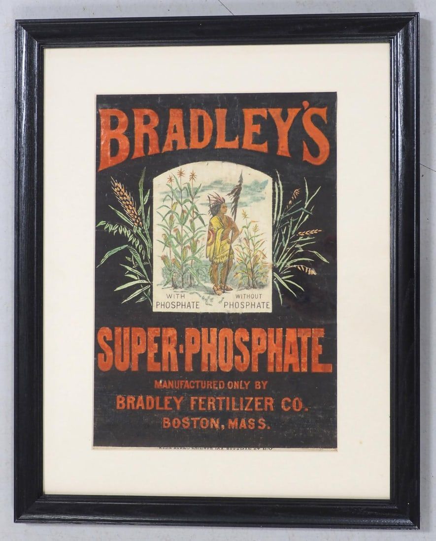 Lot 227: Early Bradley's Super Phosphate cloth advertisement