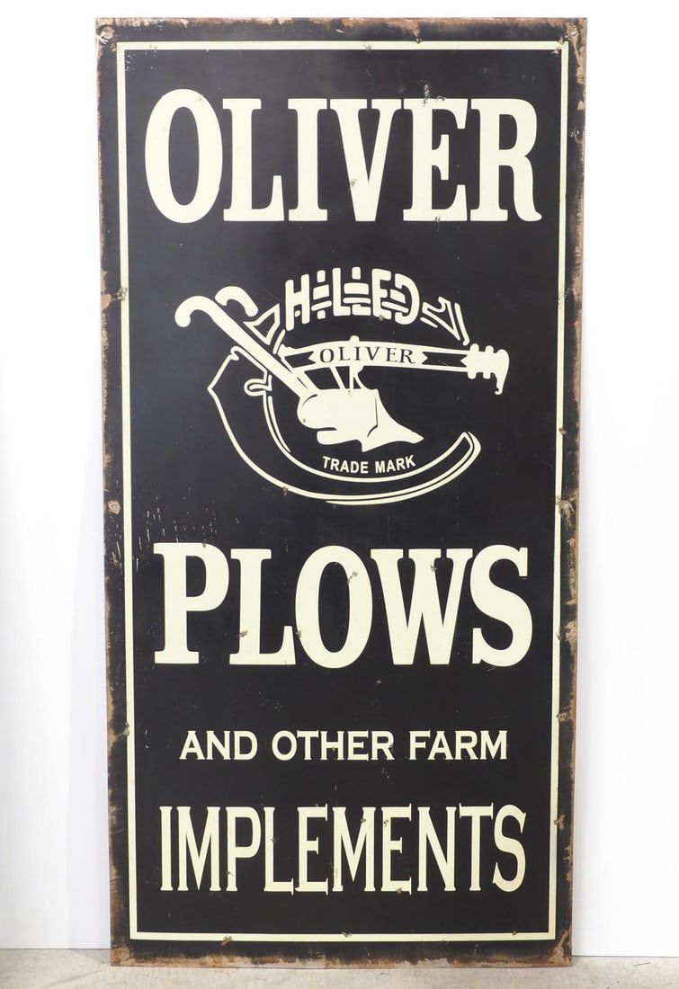 Lot 231A: Oliver Plows and Other Farm Implements sign