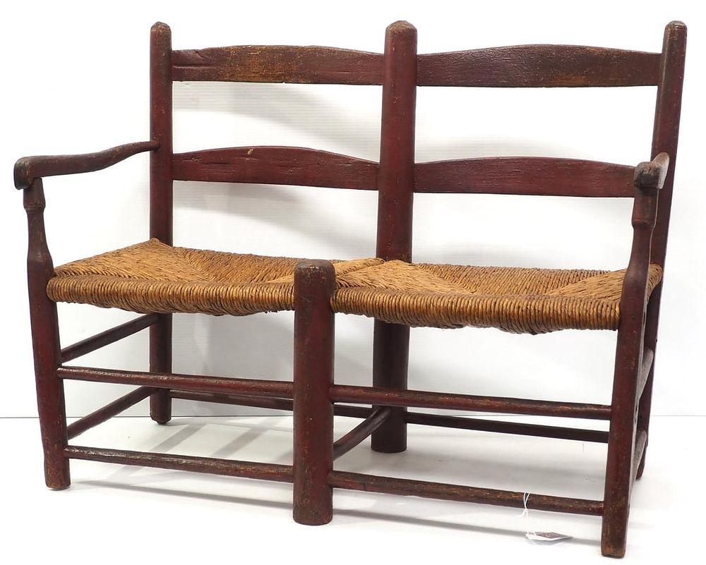 Lot 286: Early double-seat wagon chair