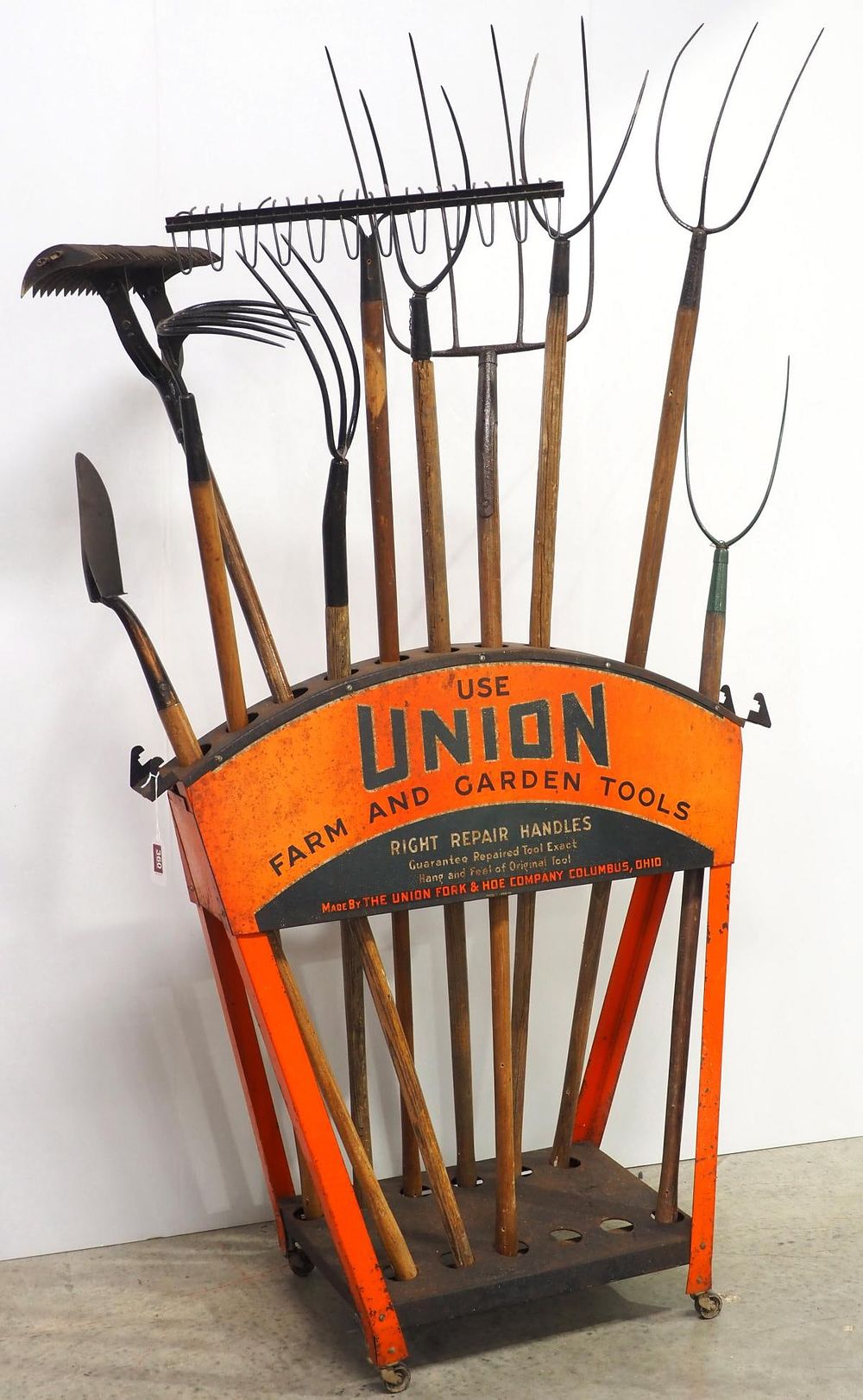 Lot 360: Union Farm and Garden Tools display stand