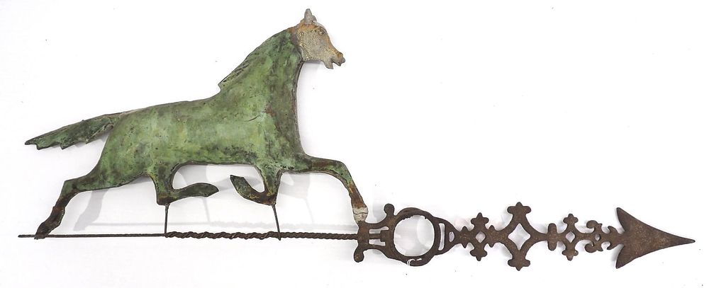 Lot 623: Cole Bros. large running horse lightning rod arrow