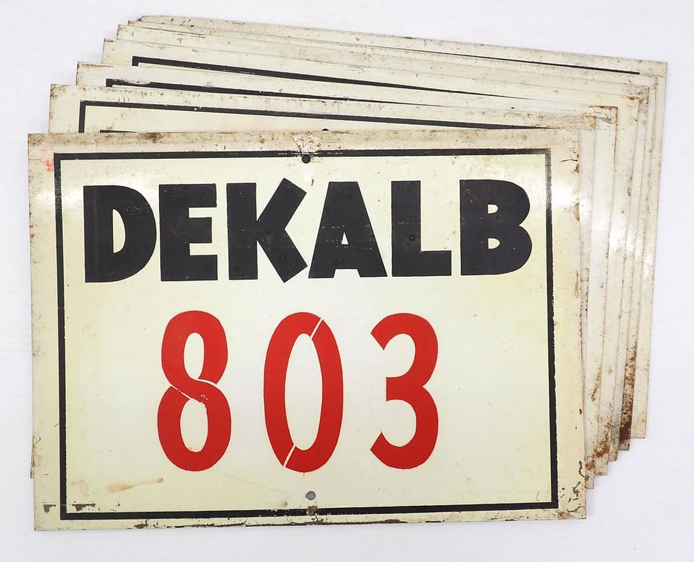 Lot 676: (6) DeKalb seed corn signs