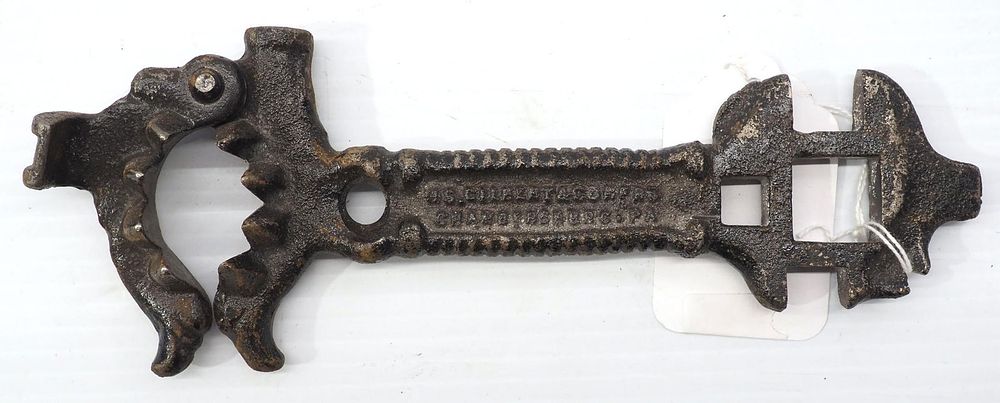 Lot 685: H.S. Gilbert hand corn sheller with wrench