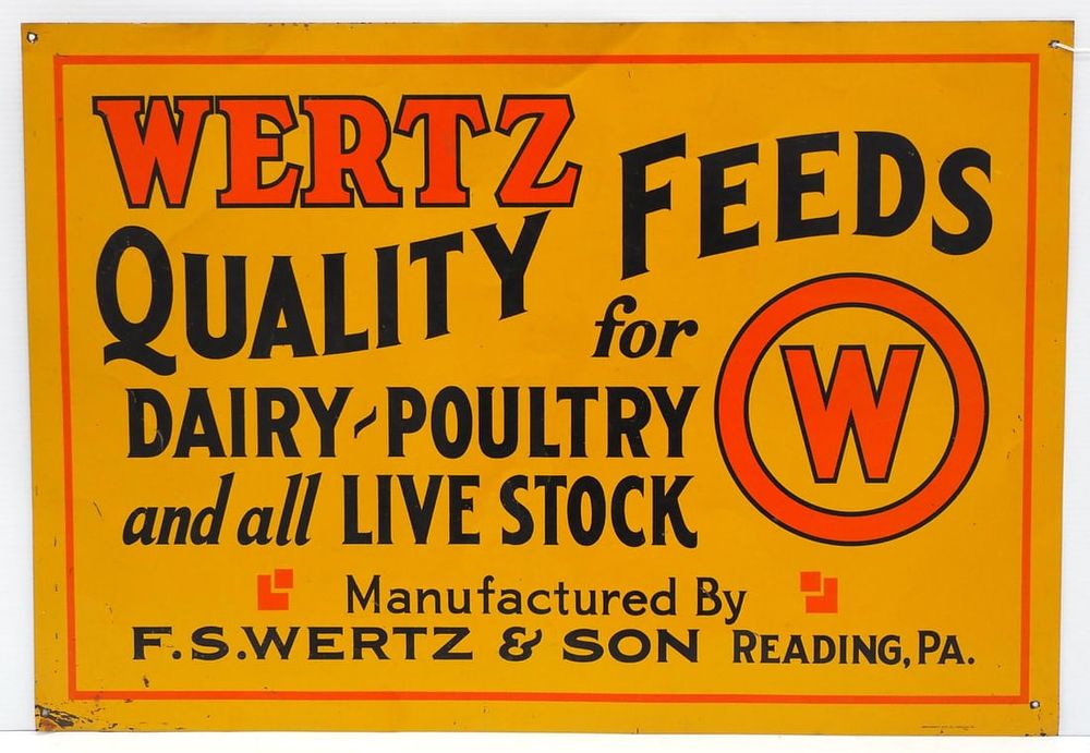 Lot 880: Wertz Feeds sign