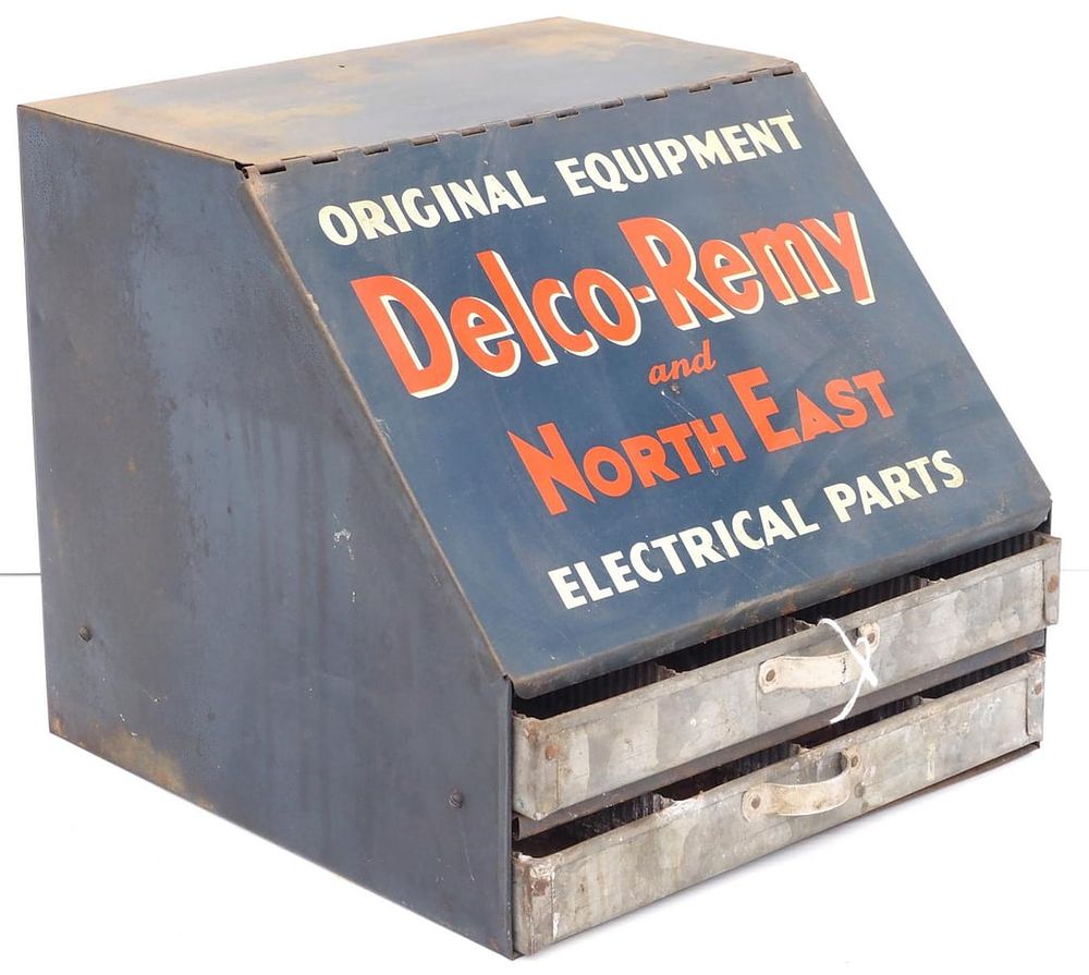Lot 1042: Delco-Remy Electrical Parts display bin
