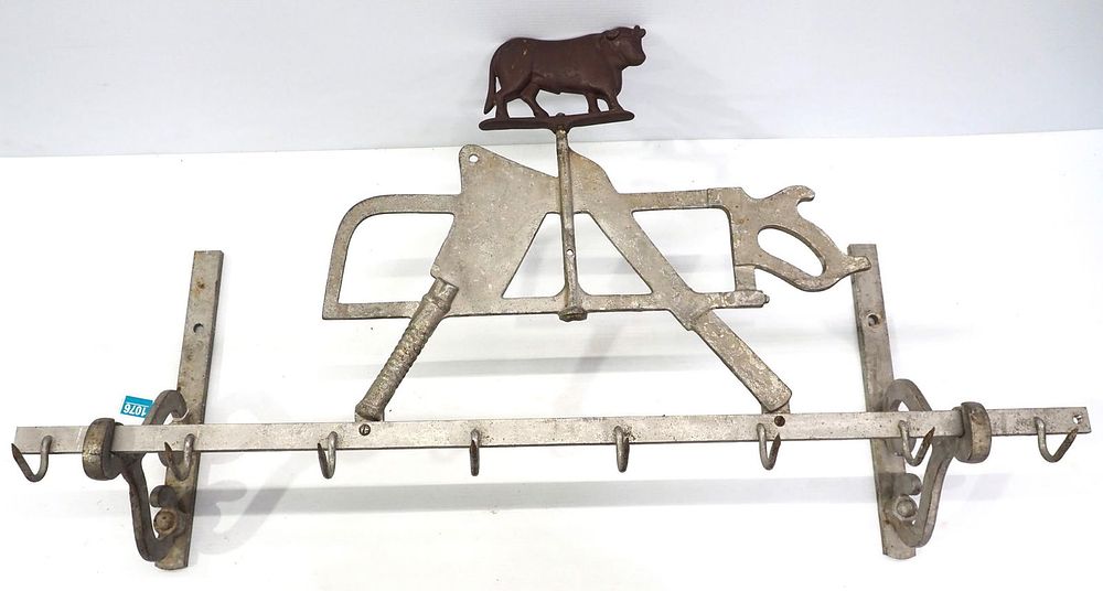 Lot 1076: Gloekler's wall-mount meat rack