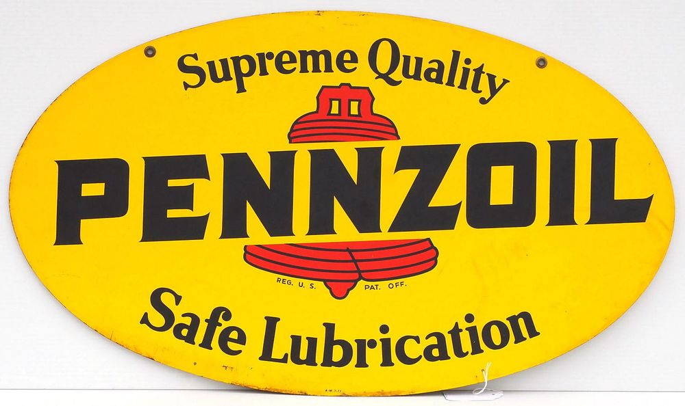Lot 1097: Pennzoil Safe Lubrication sign