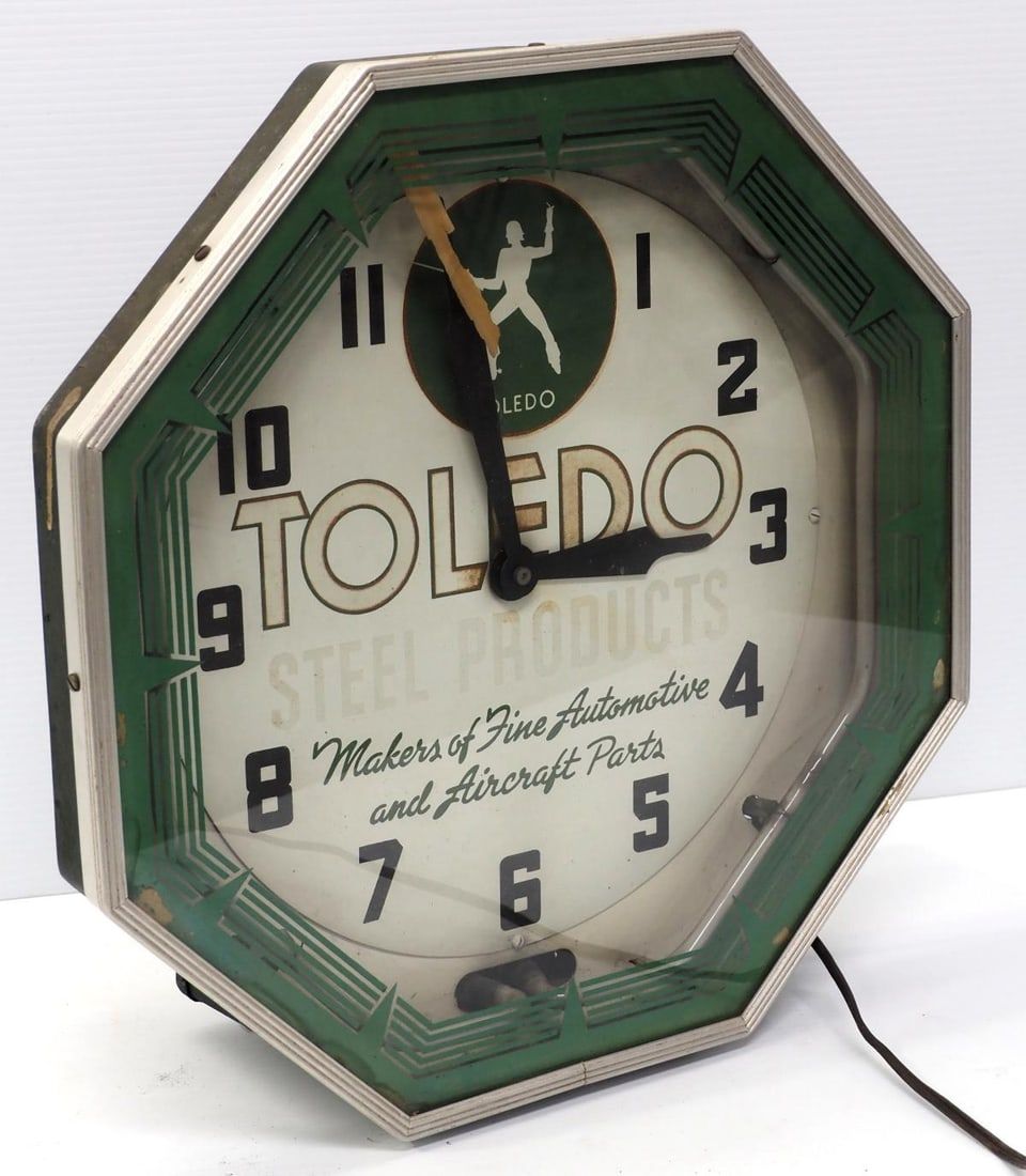 Lot 1108: Toledo Steel Products neon clock