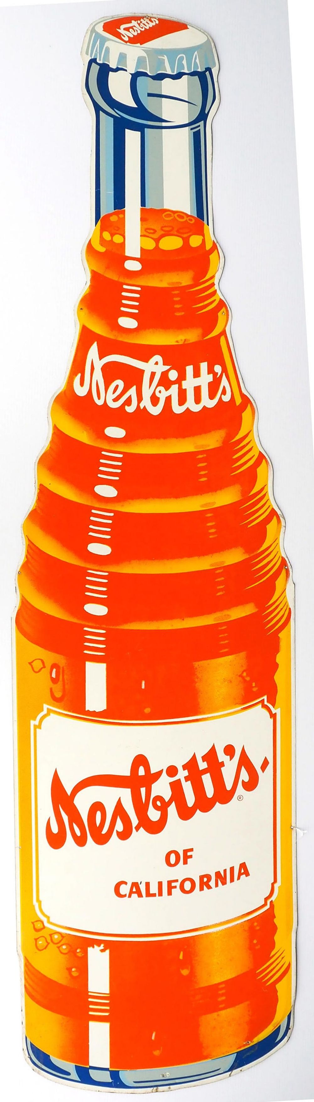 Lot 1112: Nesbitts of California die-cut bottle-shaped sign