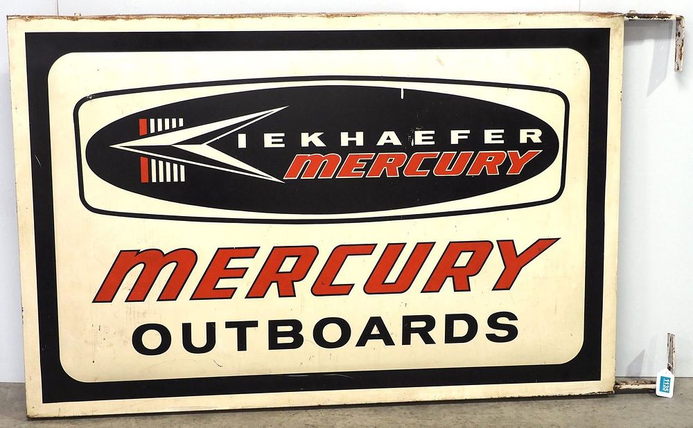 Lot 1135: Kiekhaefer Mercury Outboards sign