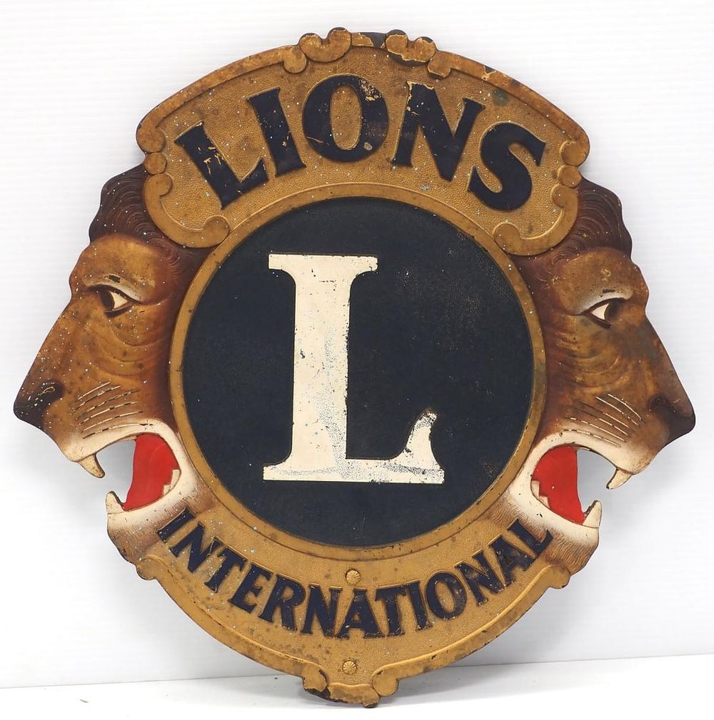 Lot 1184: Lions International sign