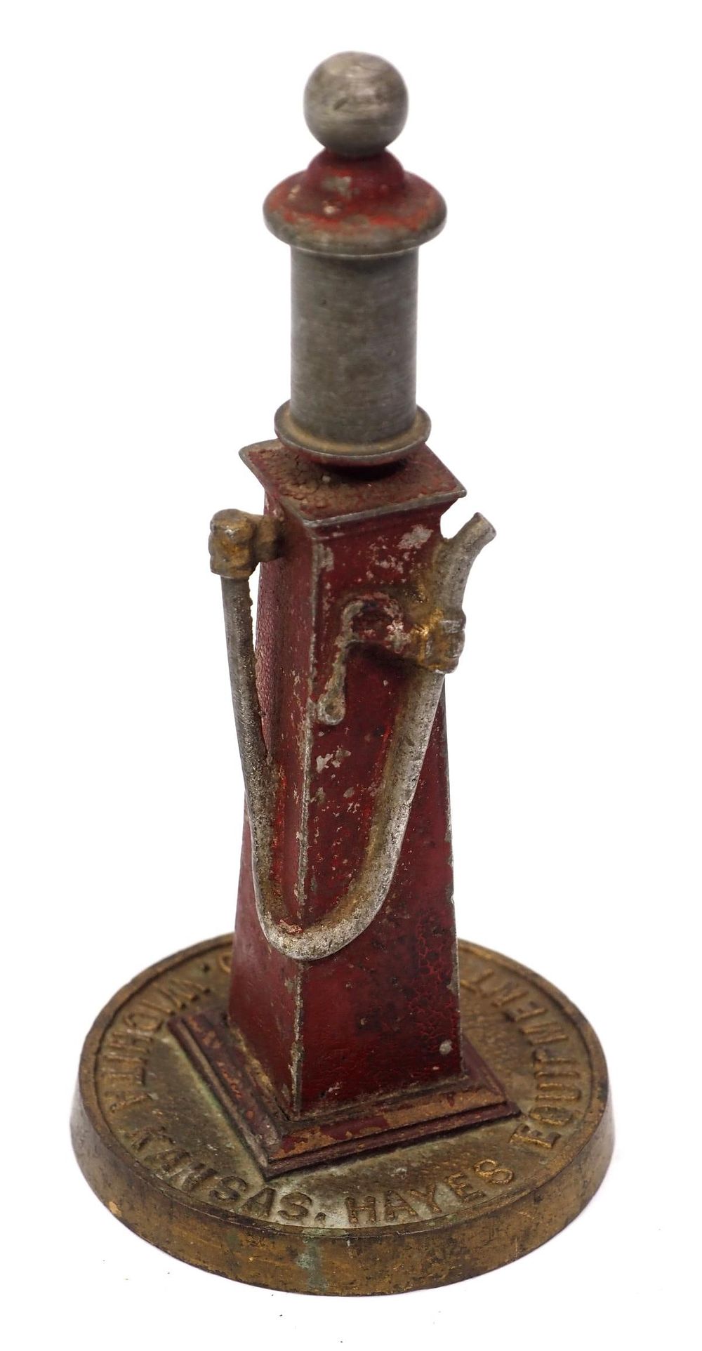 Lot 1279: Hayes Equipment Mfg. Co. gas pump paperweight