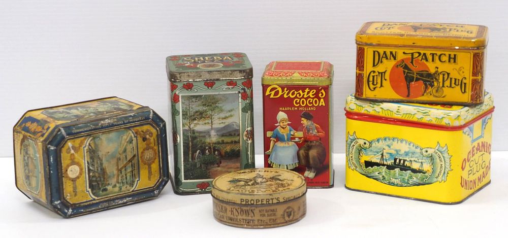 Lot 1283: (6) Country store product tins