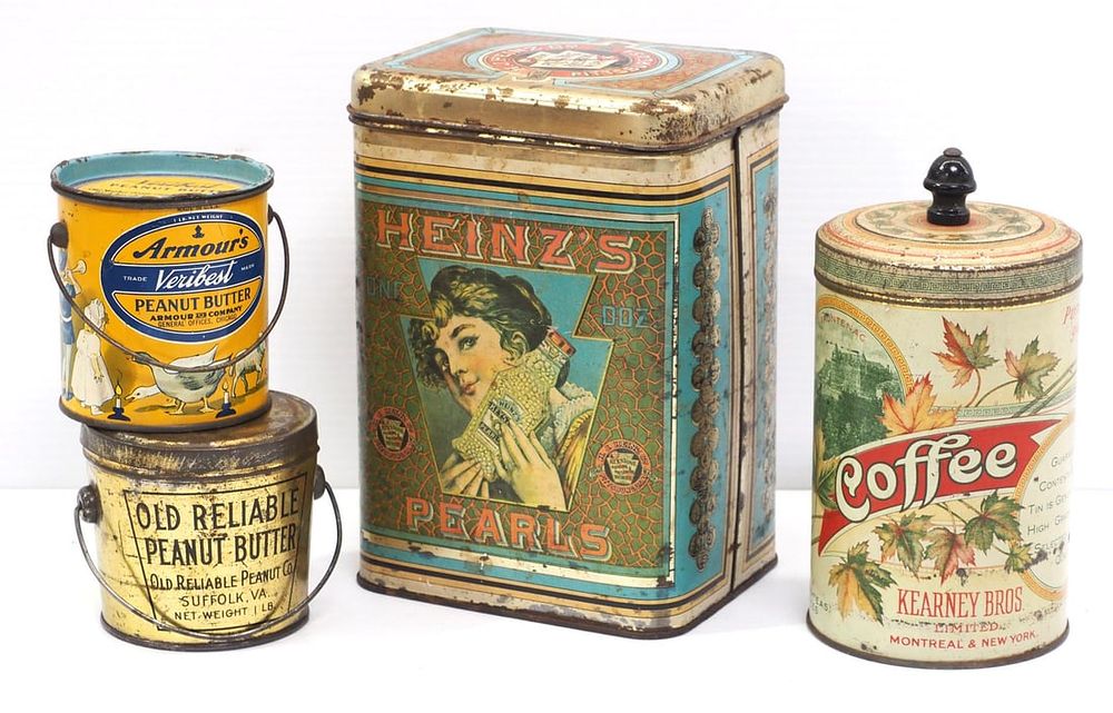 Lot 1366: (4) Food tins