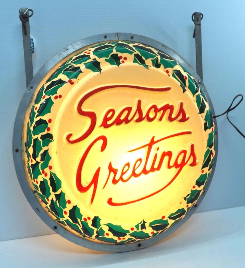 Lot 1415: Seasons Greetings sign