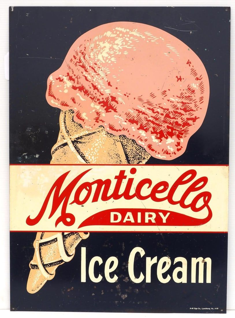 Lot 110: Monticello Dairy Ice Cream sign