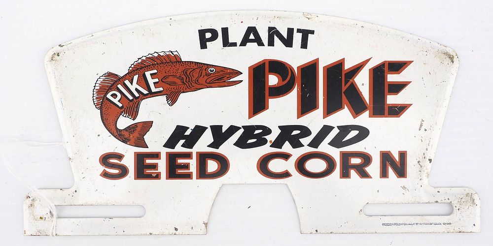 Lot 710: Pike Hybrid Seed Corn license plate topper