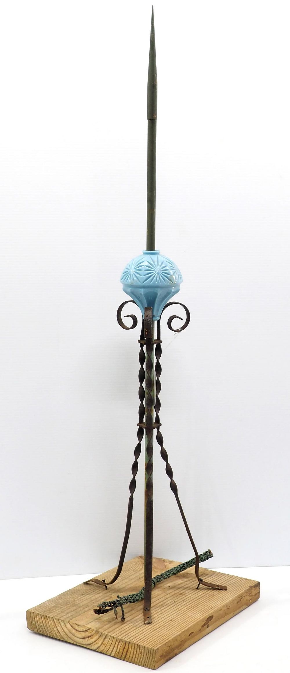 Lot 857: Hawkeye fancy scroll stand with Hawkeye ball