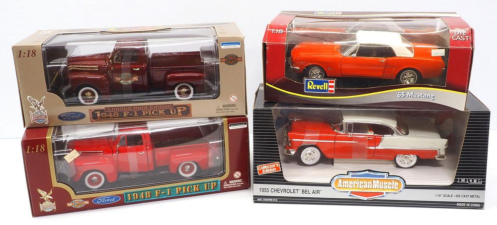 Lot 51: (4) 1/18 scale NIB Vehicles