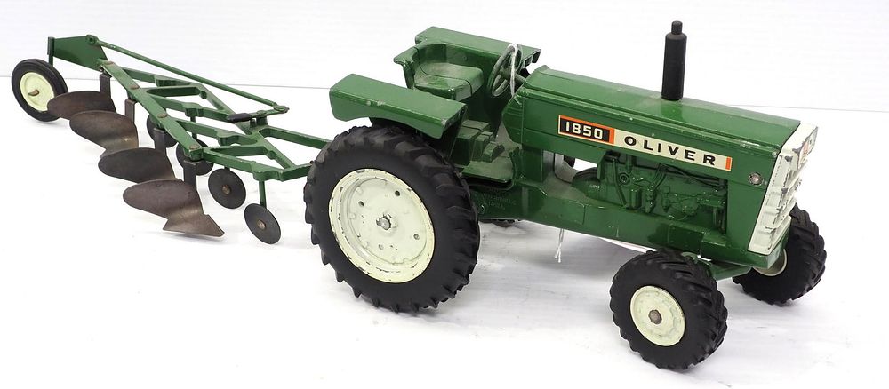 Lot 97: Ertl Oliver 1850 Tractor with 4-Bottom Plow